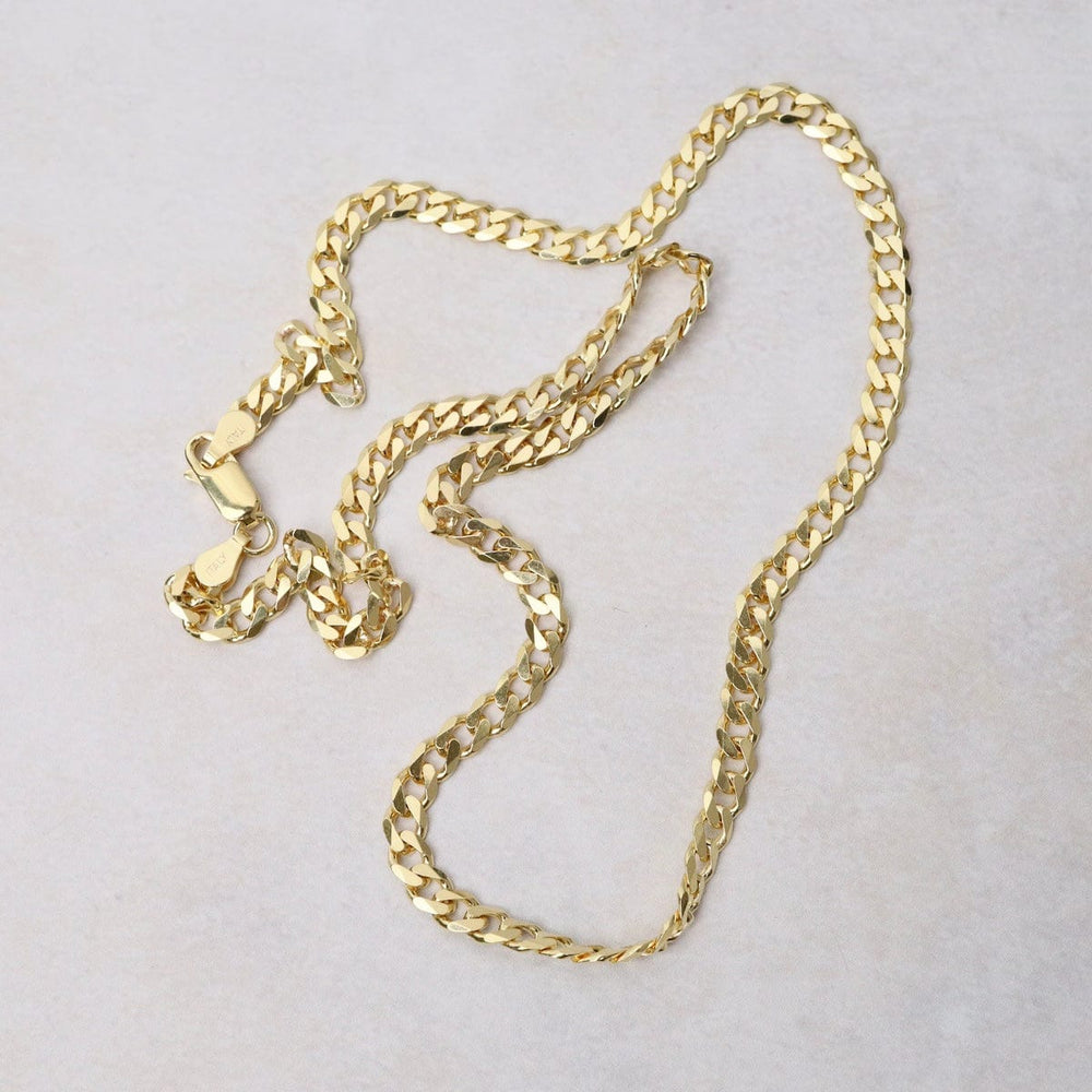 
                      
                        CHN-GPL Gold Plated Sterling Silver Wide Curb Chain
                      
                    