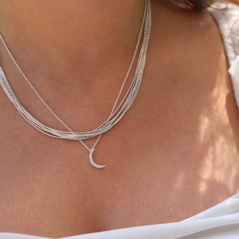 
                      
                        CHN Sterling Silver 7 Strand Sparkle Necklace
                      
                    