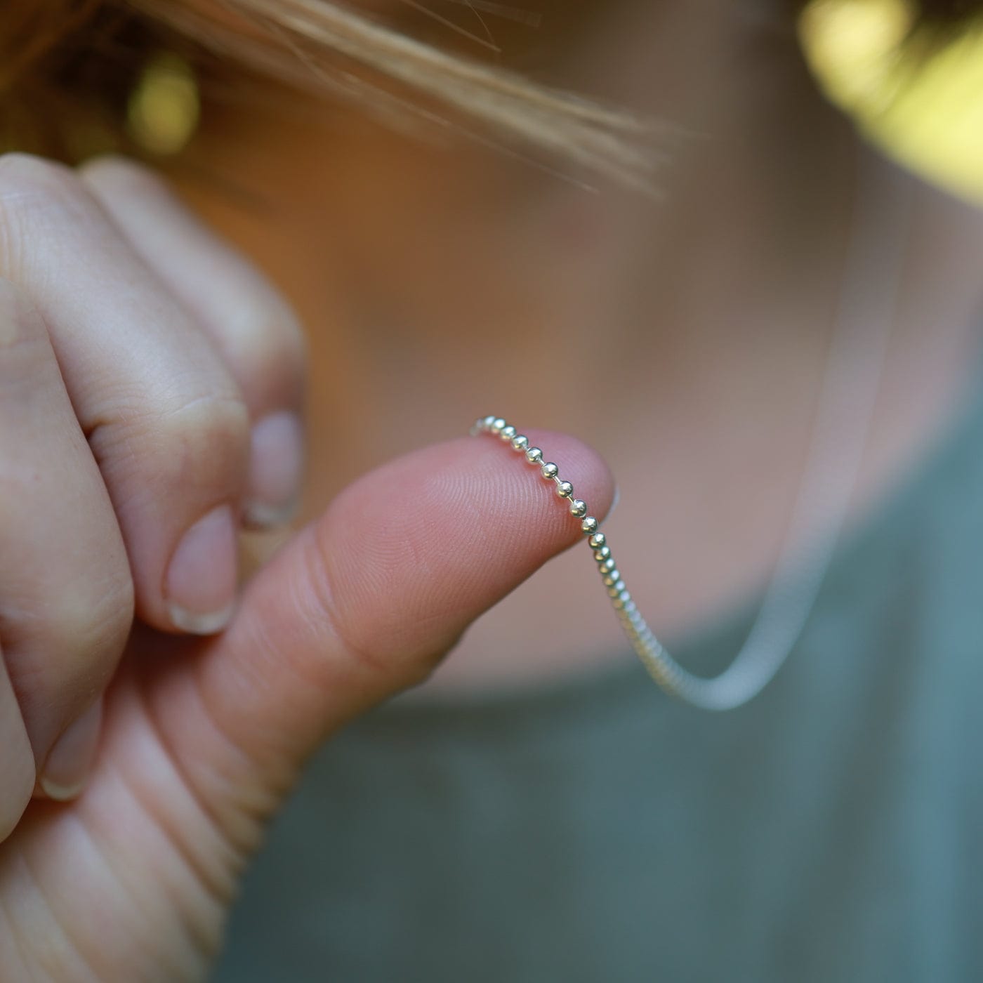 Sterling Silver Ball Bead Chain 24