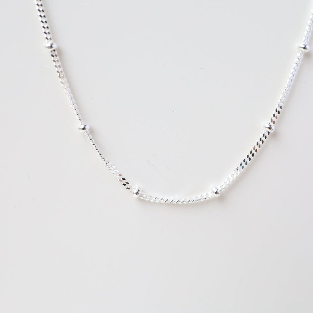 
                      
                        CHN Sterling Silver Curb Chain with Bead Stations - 16" to 18"
                      
                    