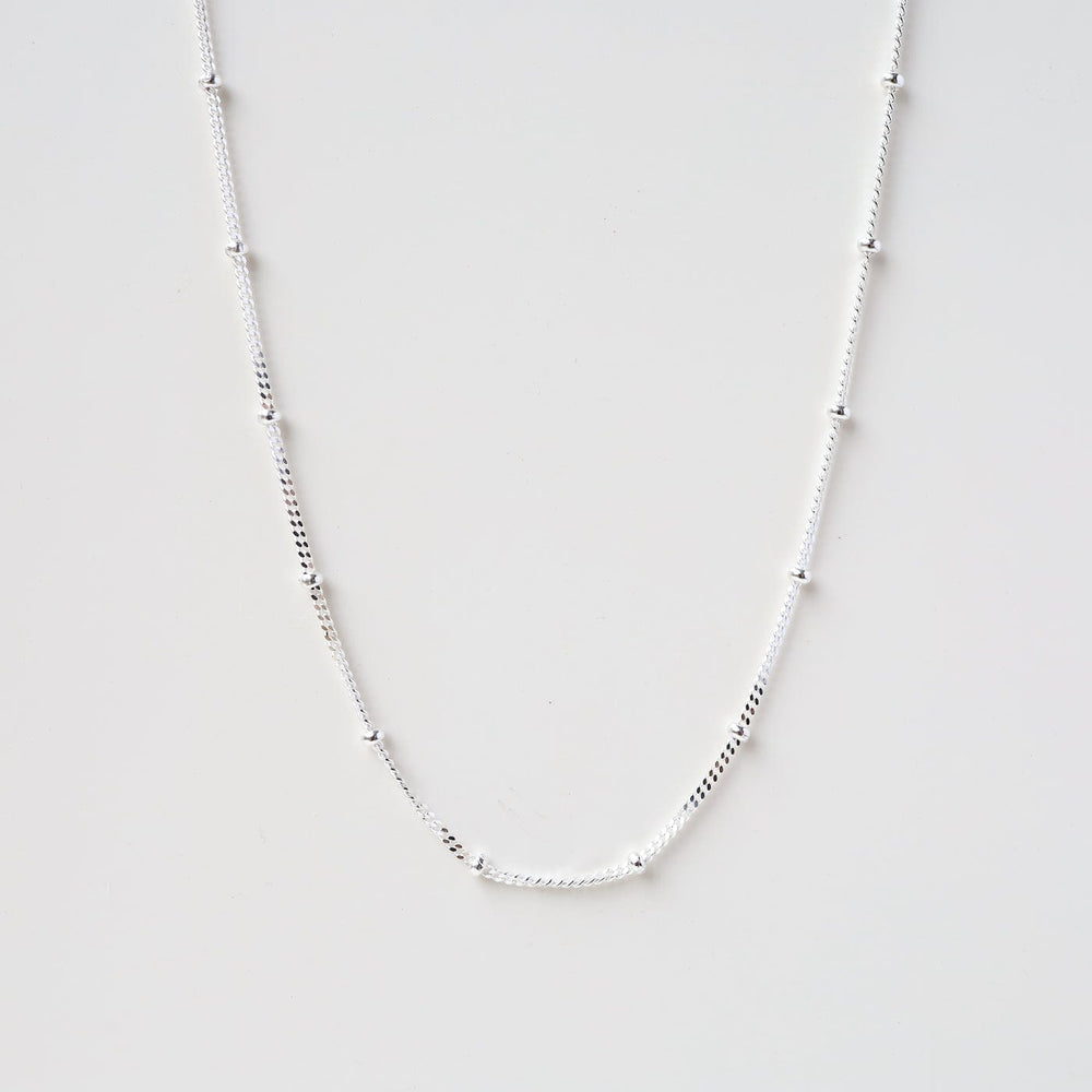 
                      
                        CHN Sterling Silver Curb Chain with Bead Stations - 16" to 18"
                      
                    