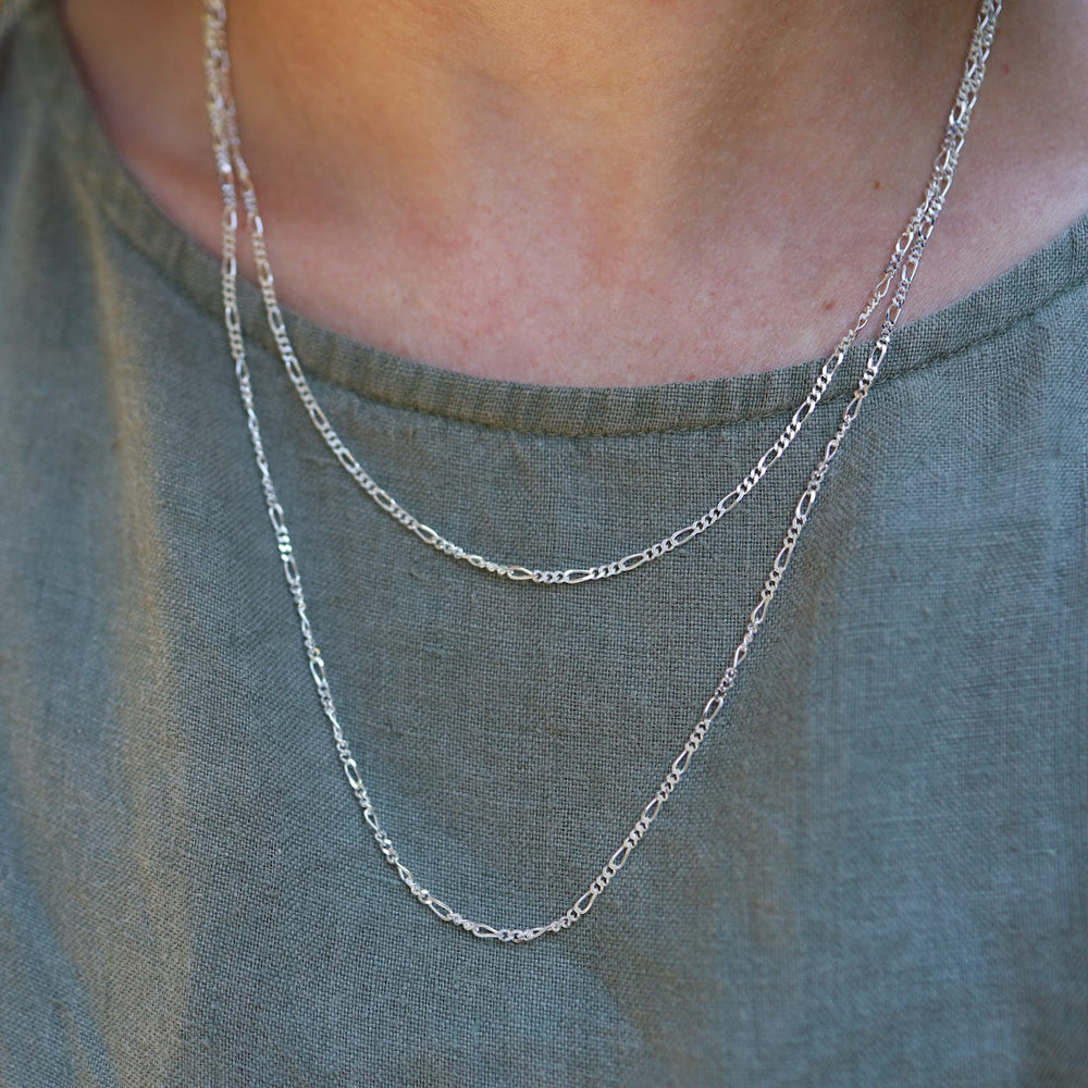 
                      
                        CHN Sterling Silver Figaro Chain - 20"
                      
                    