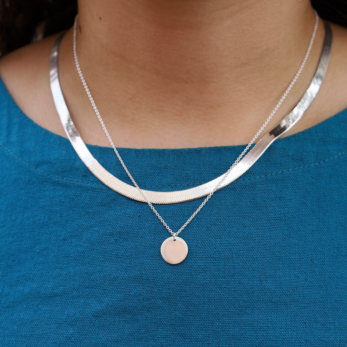 CHN Sterling Silver Herringbone Chain