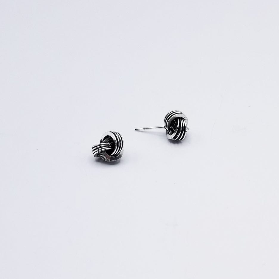 Load image into Gallery viewer, EAR 10mm OXIDIZED STERLING SILVER KNOT

