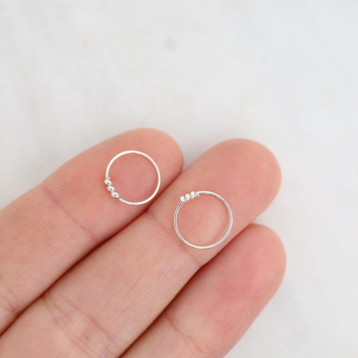 EAR 10mm Silver Sleeper Hoops with Coil