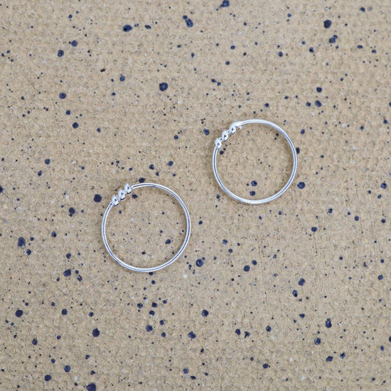 EAR 10mm Silver Sleeper Hoops with Coil