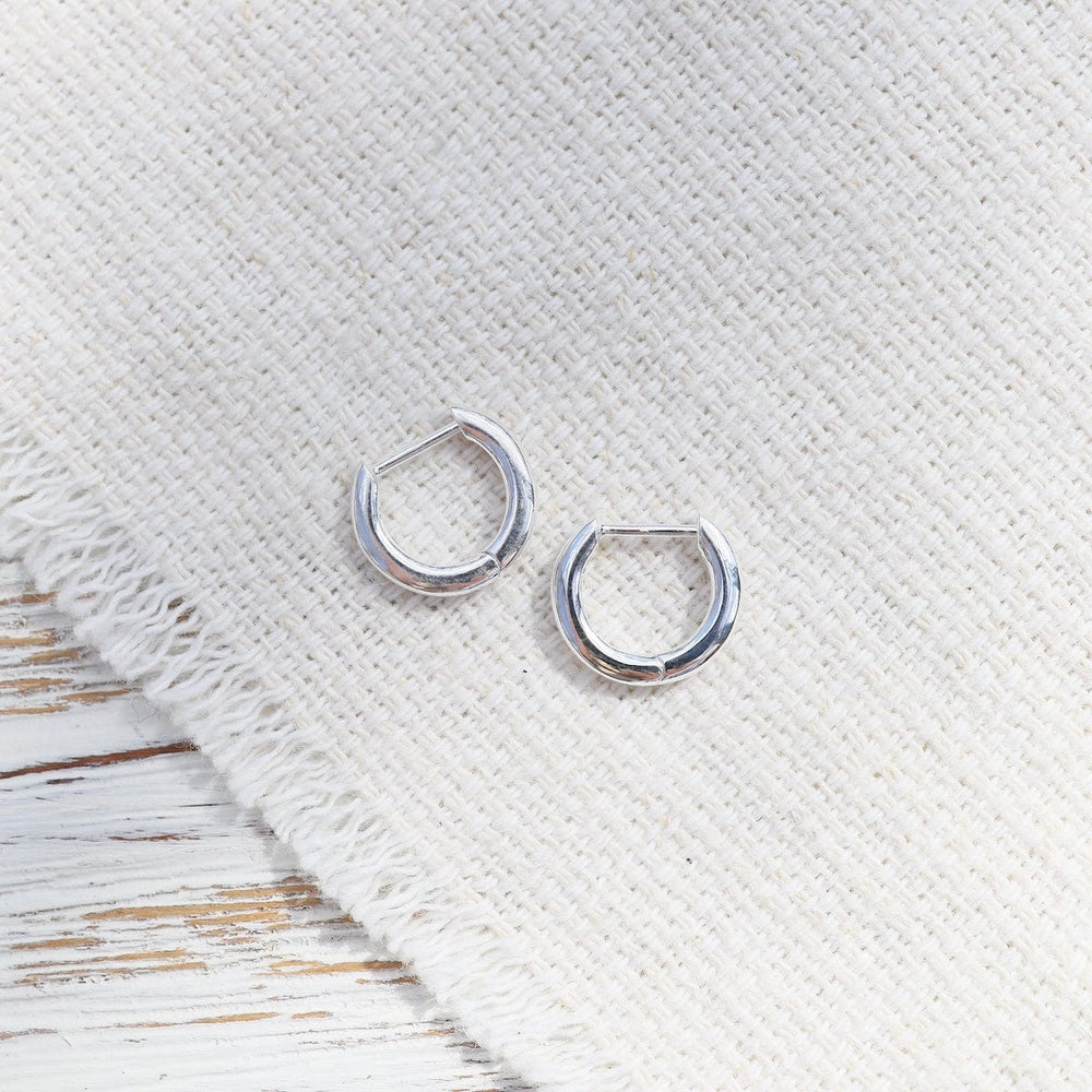 EAR 12mm Plain Click Huggie Hoop - Sterling Silver