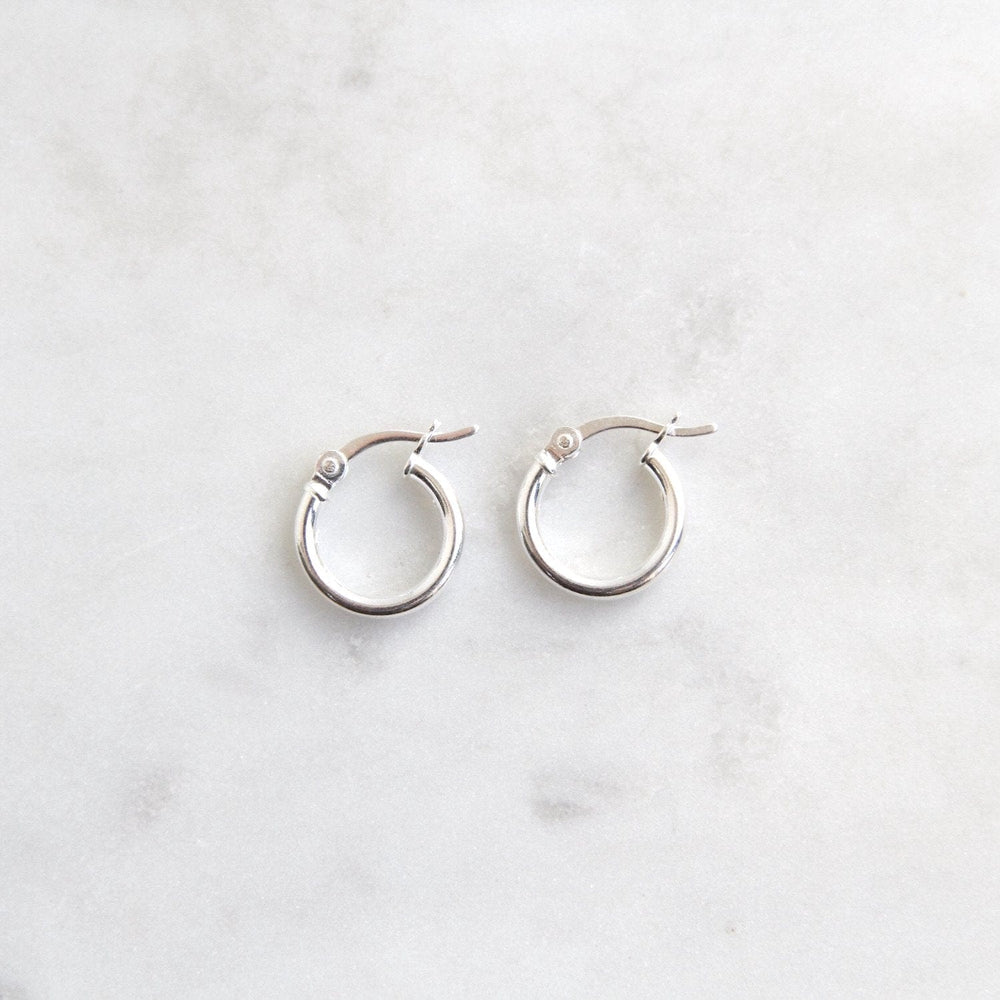 EAR 12mm Sterling Silver Tube Hoop