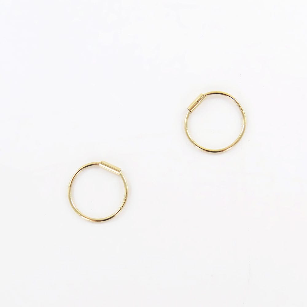 12mm 14k Gold Sleeper Hoop Earrings – Dandelion Jewelry