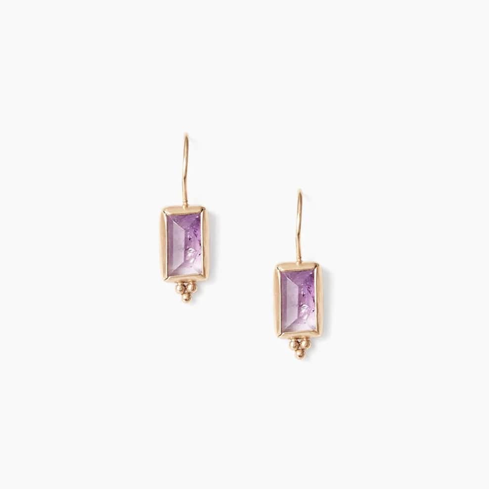 EAR-14K 14K Amethyst Windowpane Earrings