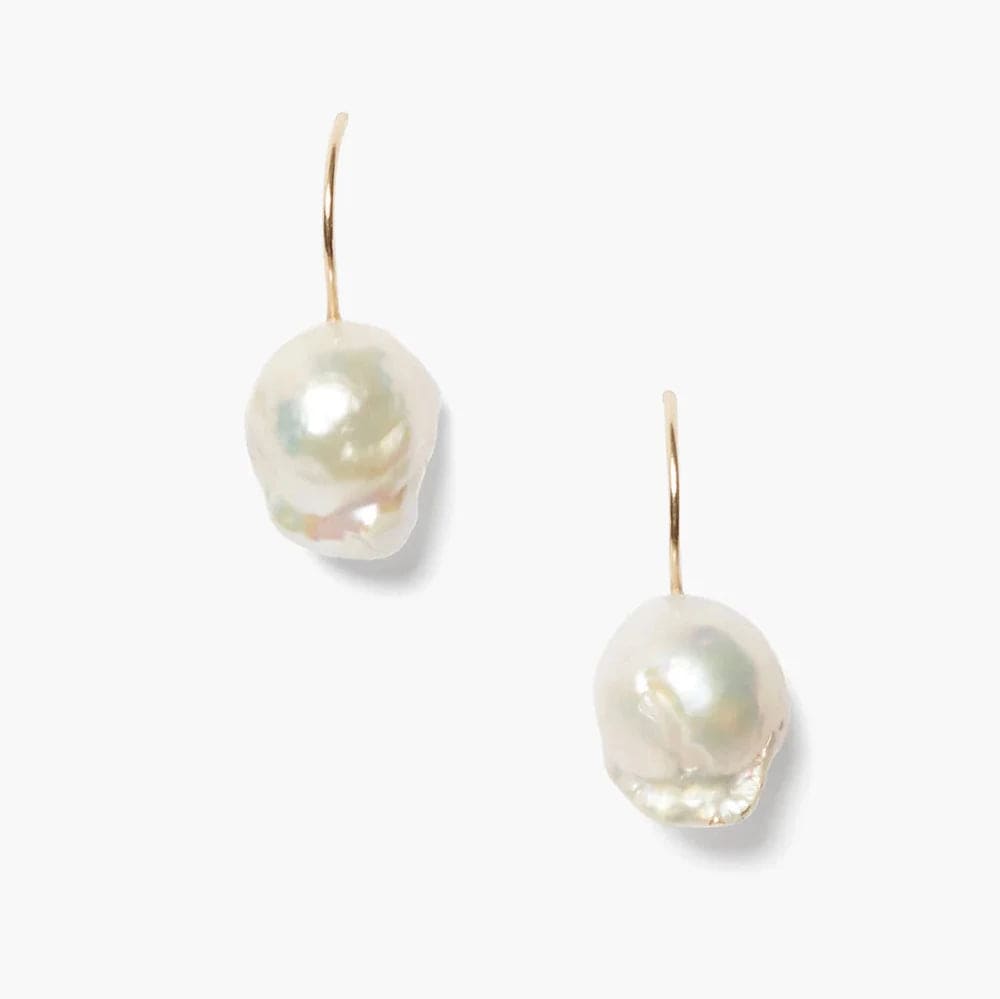 EAR-14K 14k Baroque White Pearl Earrings