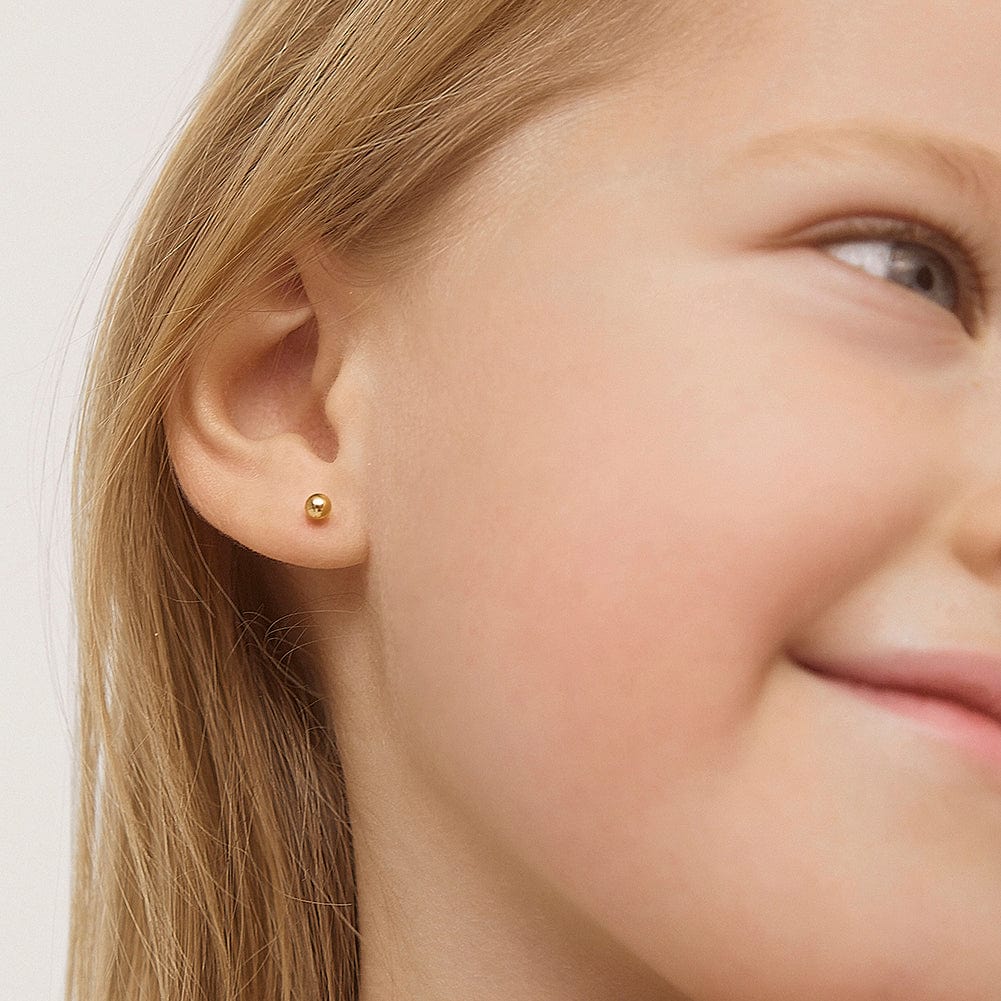 CZ rosebud kids earrings | Golden Flamingo
