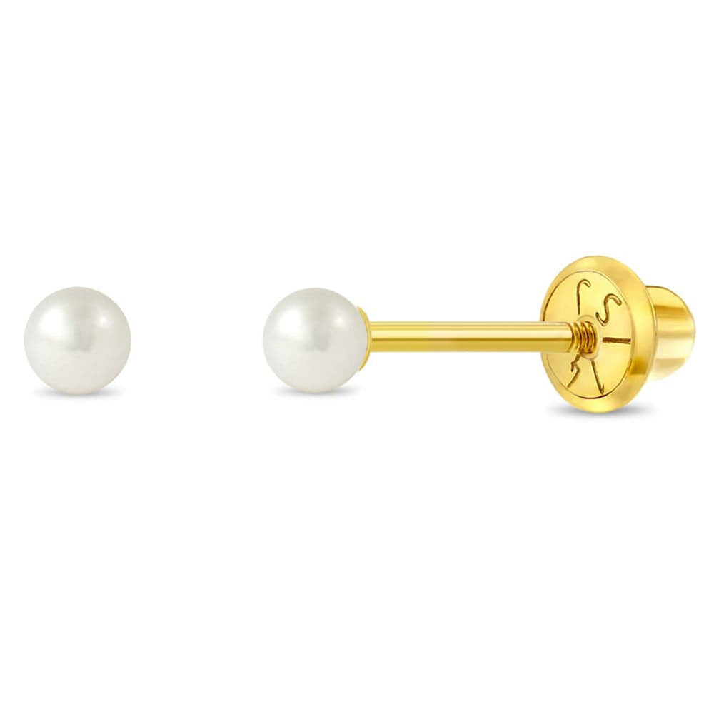 EAR-14K 14k Classic 3mm Cultured Pearl Chidlren's Earrings