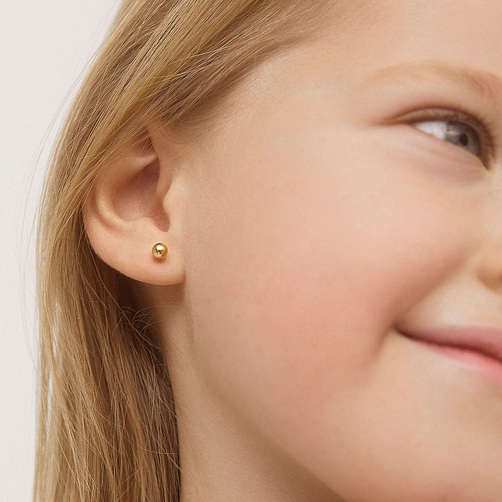 Children's Diamond Earrings in Rose Gold | KLENOTA