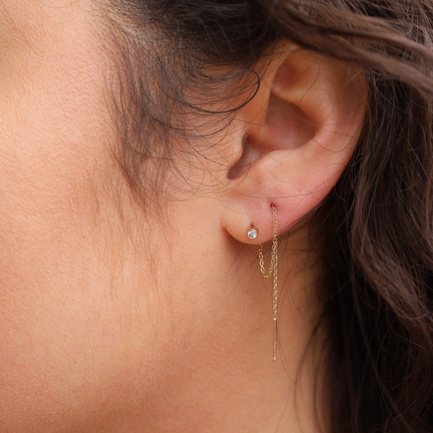 Diamond threader earrings Clearance