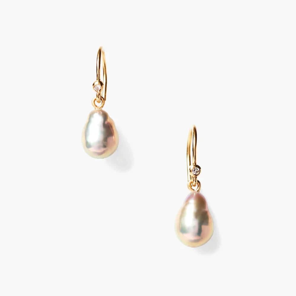 EAR-14K 14k Edison Grey Pearl Earrings