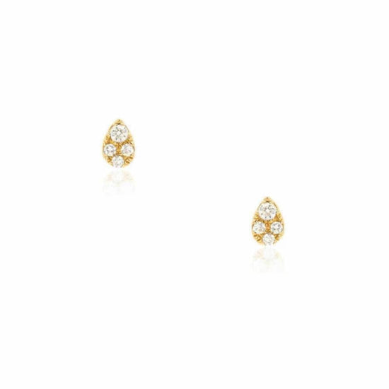 Load image into Gallery viewer, EAR-14K 14k Extra Petite Pear Shape Diamond Post Earrings
