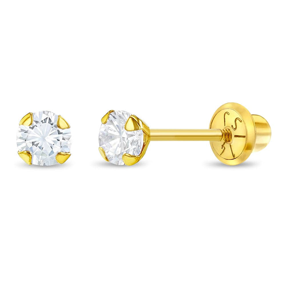 
                      
                        EAR-14K 14k Flush CZ Solitaire Toddler Earrings - Screw Back
                      
                    