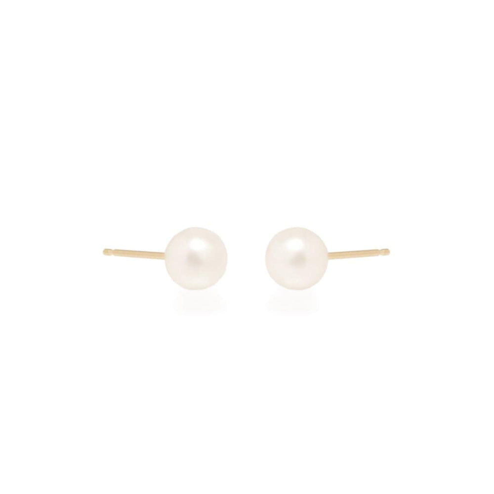 EAR-14K 14k Gold 6mm White Cultured Pearl Earrings