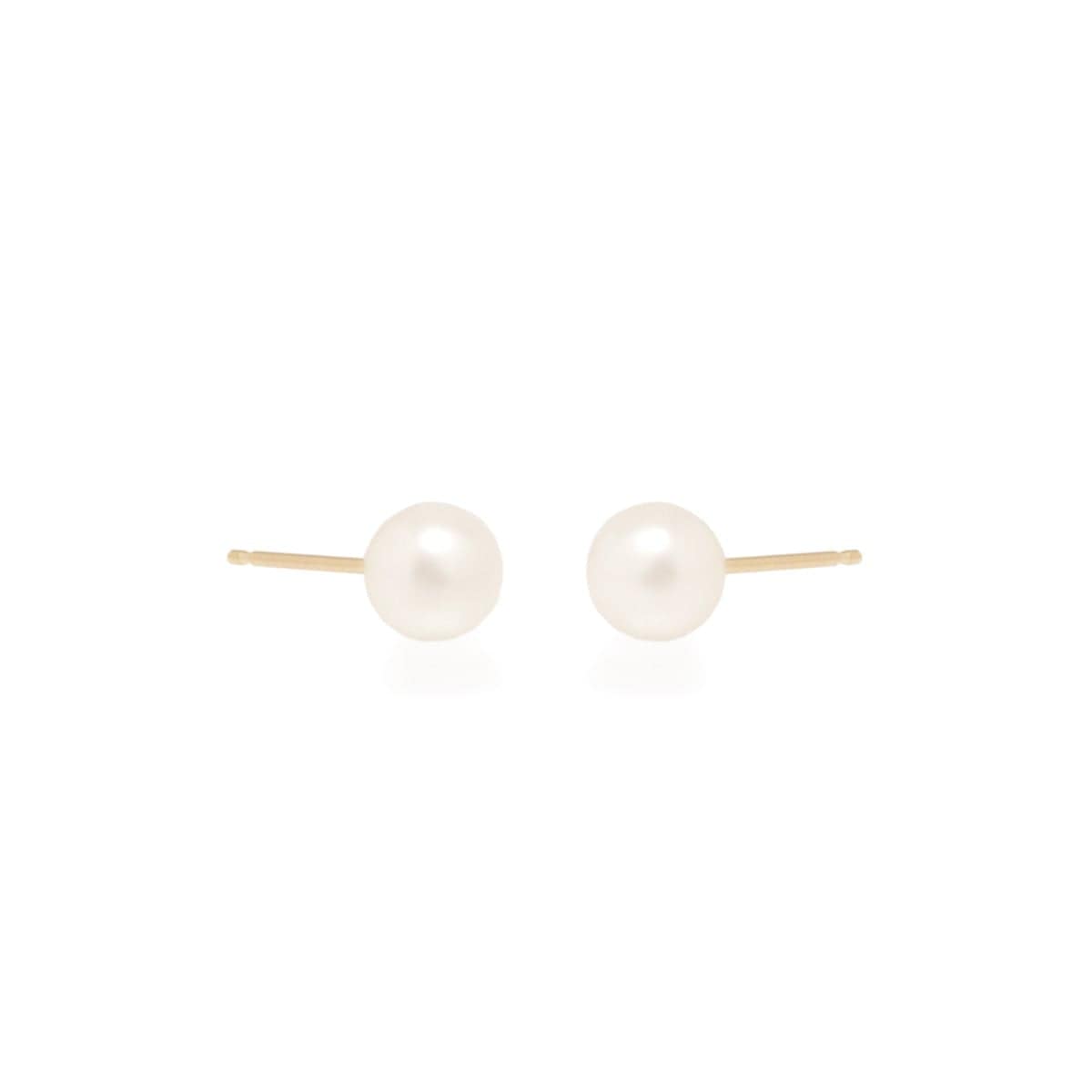 EAR-14K 14k Gold 6mm White Cultured Pearl Earrings
