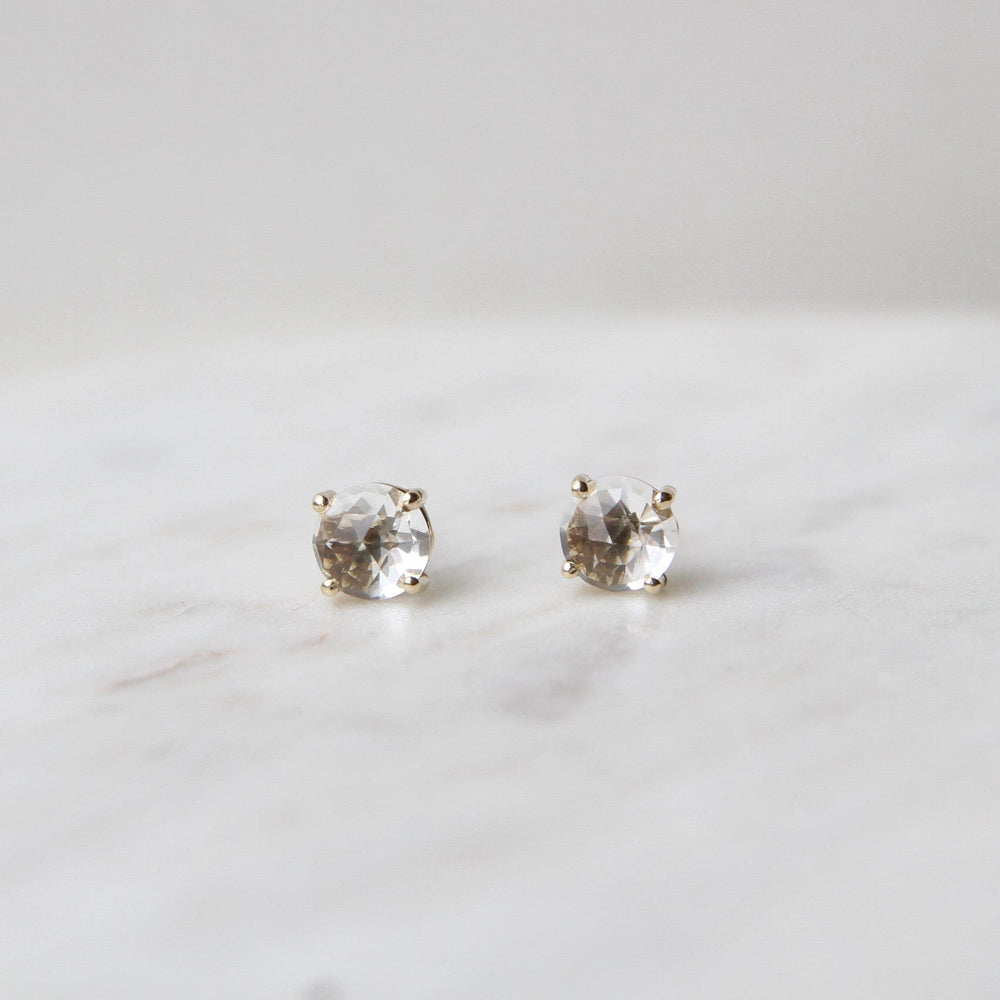 EAR-14K 14k Gold and White Topaz Earring