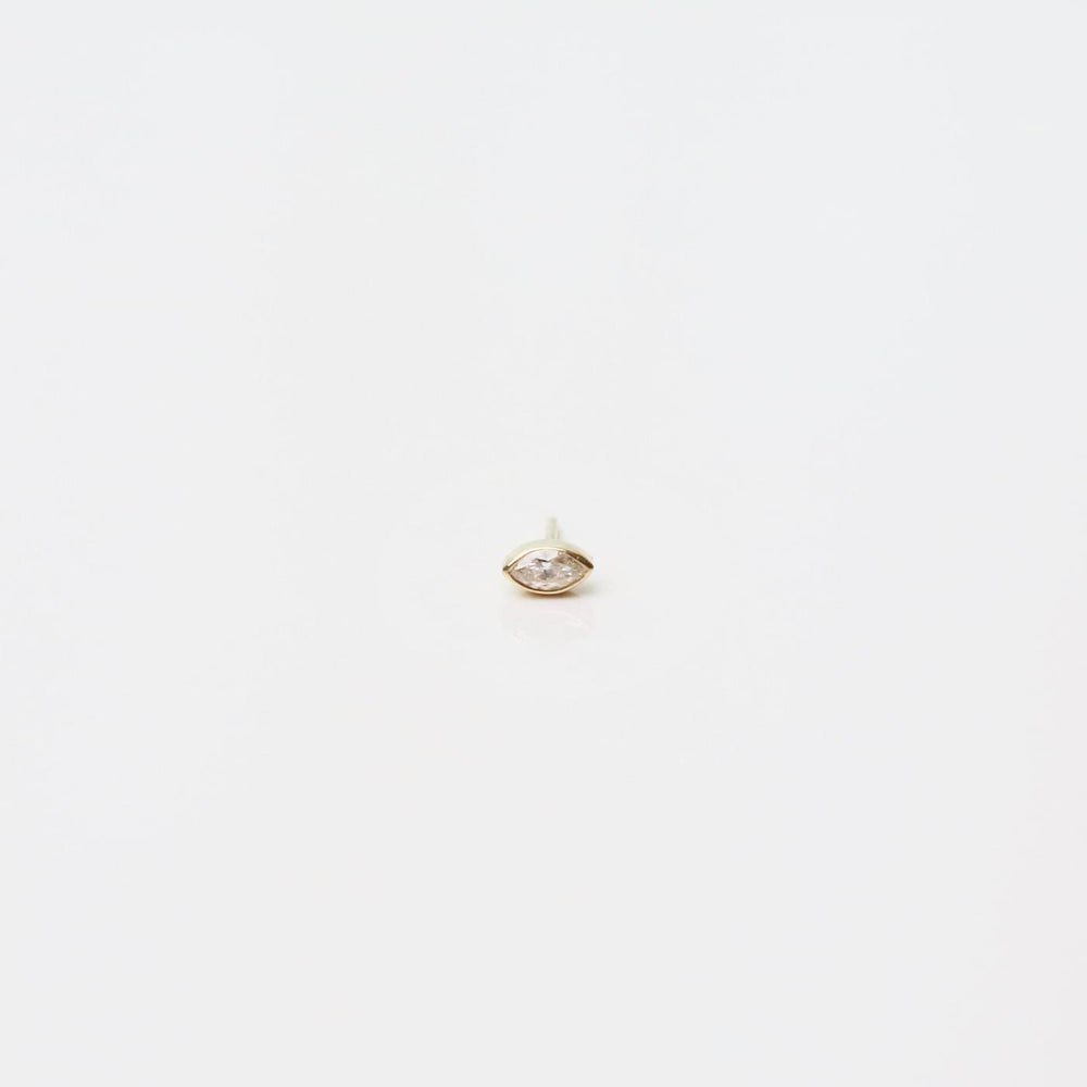 
                  
                    EAR-14K 14k Gold Bezel Set Diamond Marquise Flat Back Stud - SINGLE
                  
                