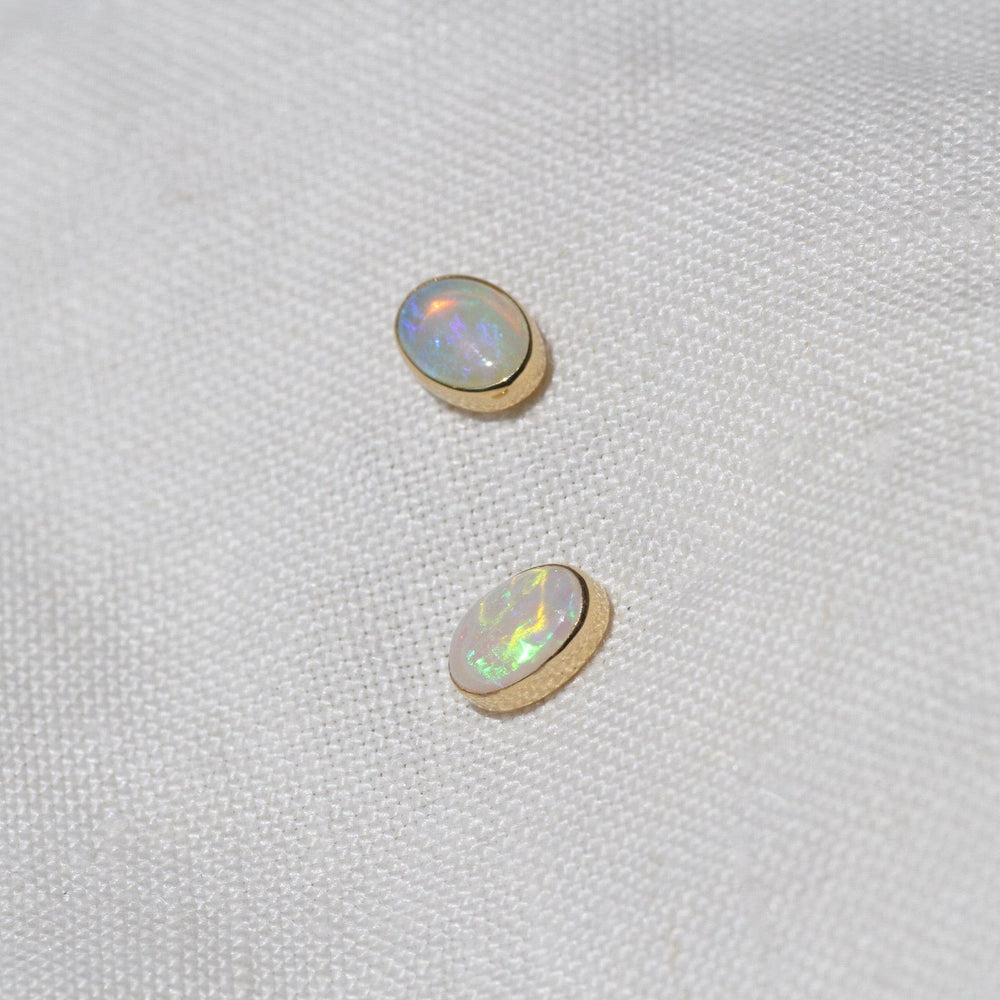 
                      
                        EAR-14K 14k Gold Bezel Set Opal Post Earring
                      
                    