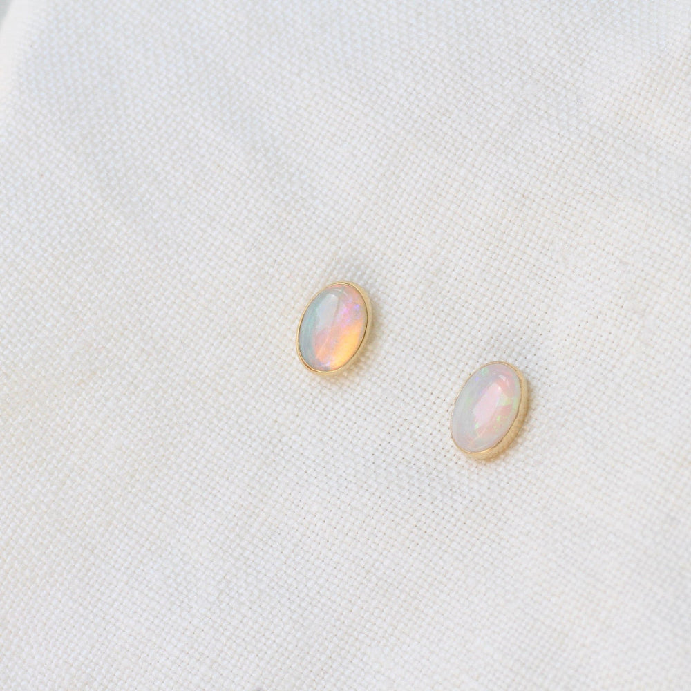 
                      
                        EAR-14K 14k Gold Bezel Set Opal Post Earring
                      
                    