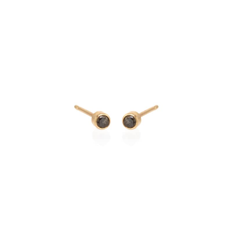 EAR-14K 14k Gold Black Diamond Studs