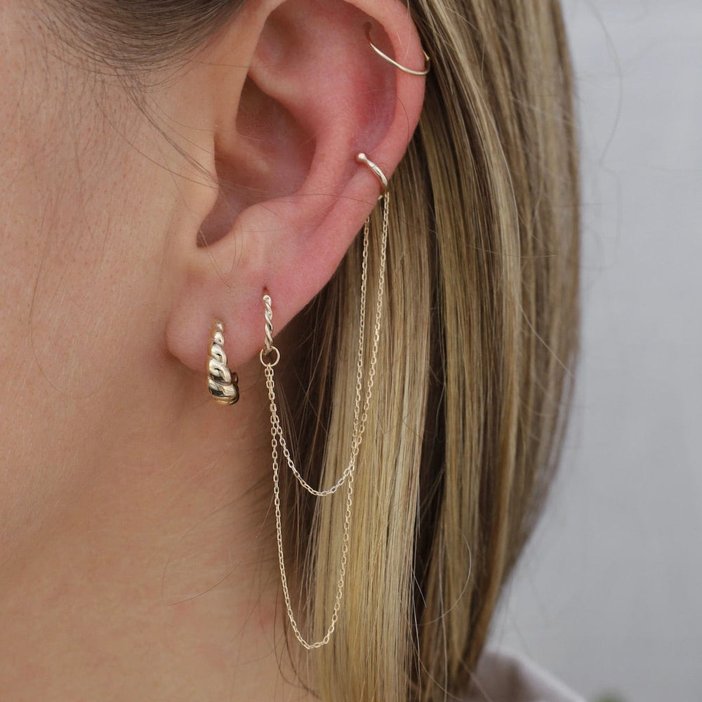 EAR-14K 14k Gold Croissant Huggie Hoops