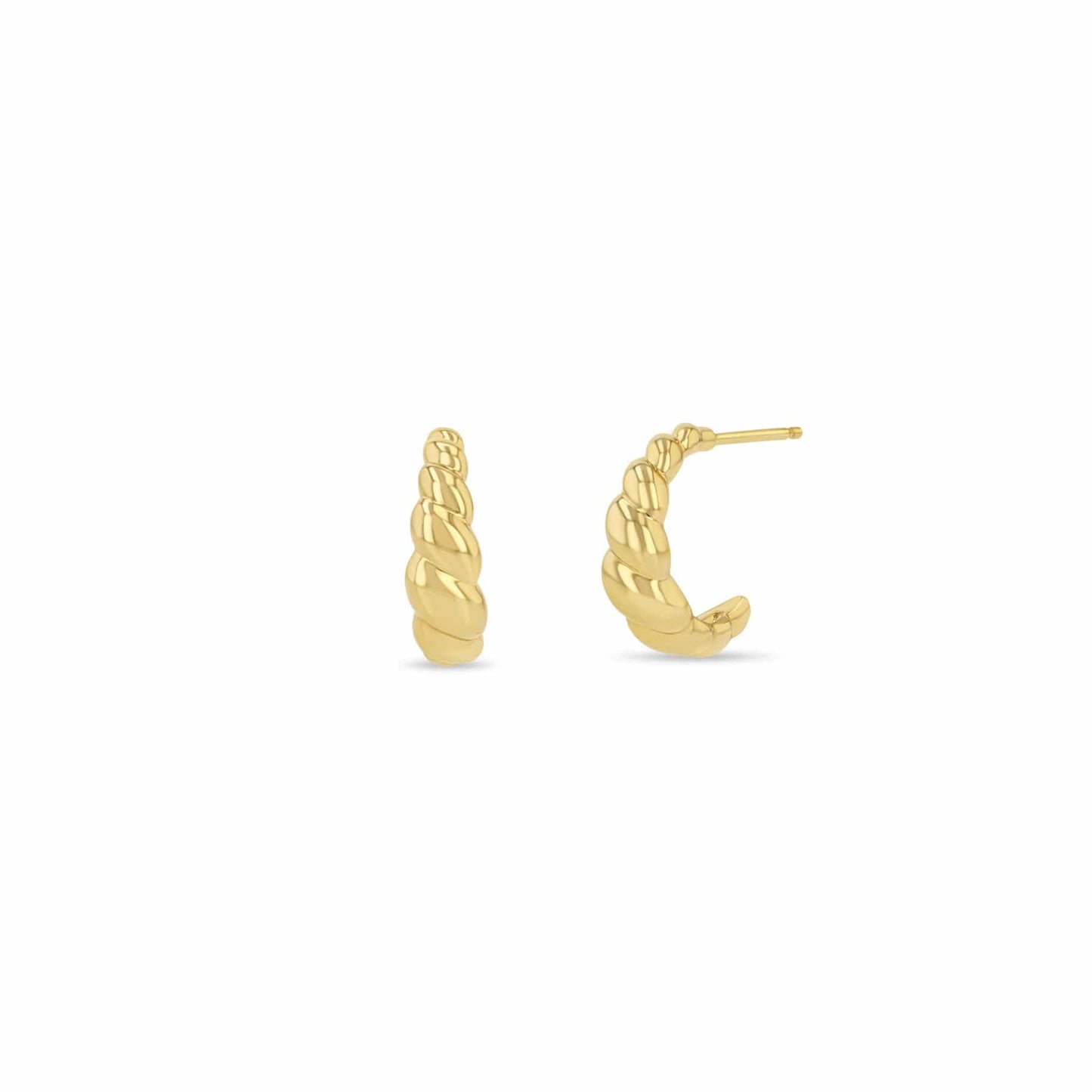 EAR-14K 14k Gold Croissant Huggie Hoops