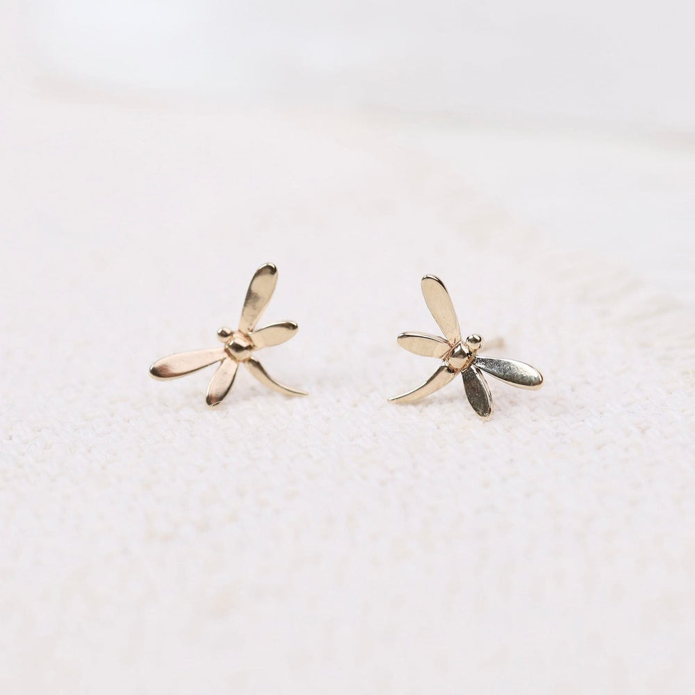 EAR-14K 14k Gold Dragonfly Post Earrings