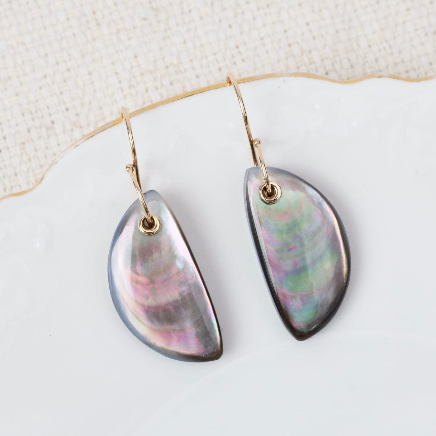 EAR-14k 14K Gold Earrings with Drilled & Sleeved Small Fre