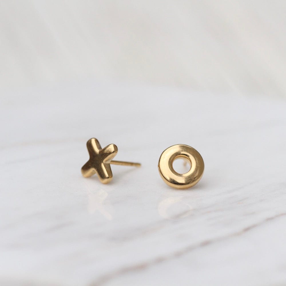 Load image into Gallery viewer, EAR-14K 14k Gold Hug and Kiss Post Earrings
