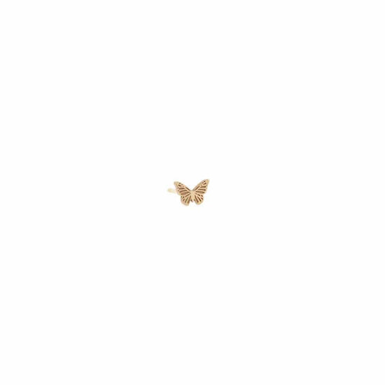 EAR-14K 14k Gold Itty Bitty Butterfly Stud Earring - Single Earring