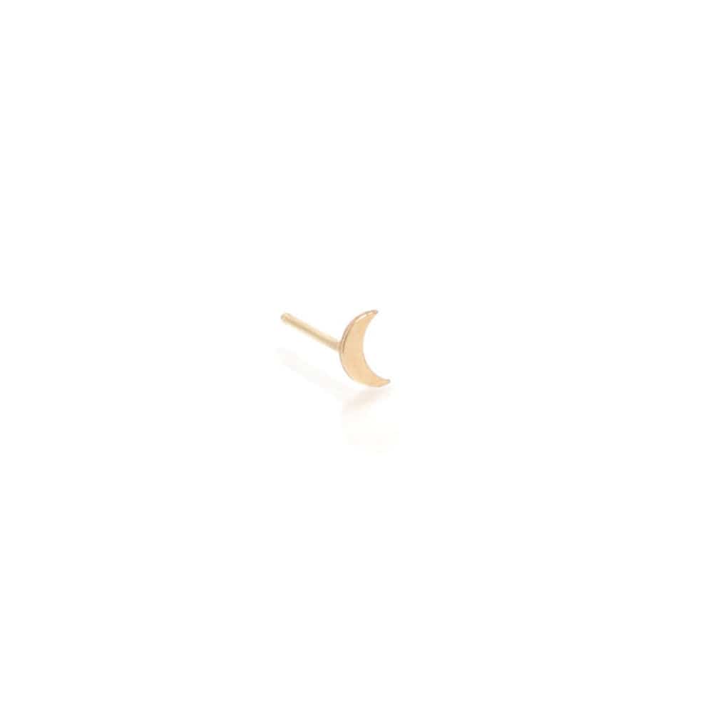 Load image into Gallery viewer, EAR-14K 14k Gold Itty Bitty Crescent Moon Single Stud Earring
