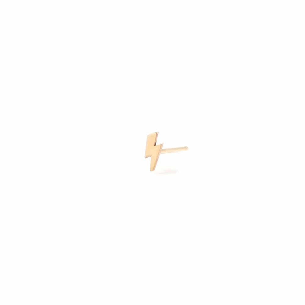 EAR-14K 14K Gold Itty Bitty Lightning Bolt Single Stud Earring