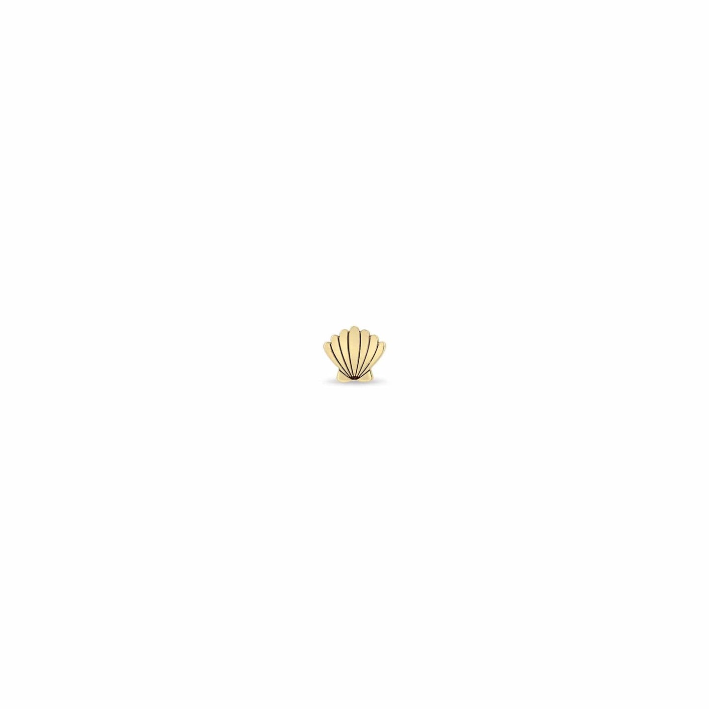 EAR-14K 14k Gold Itty Bitty Seashell Stud Earring - SINGLE