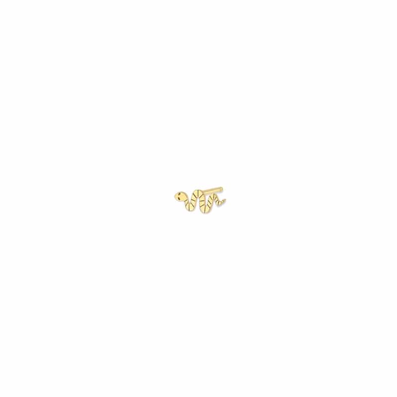 EAR-14K 14k Gold Itty Bitty Snake Stud Earring - SINGLE