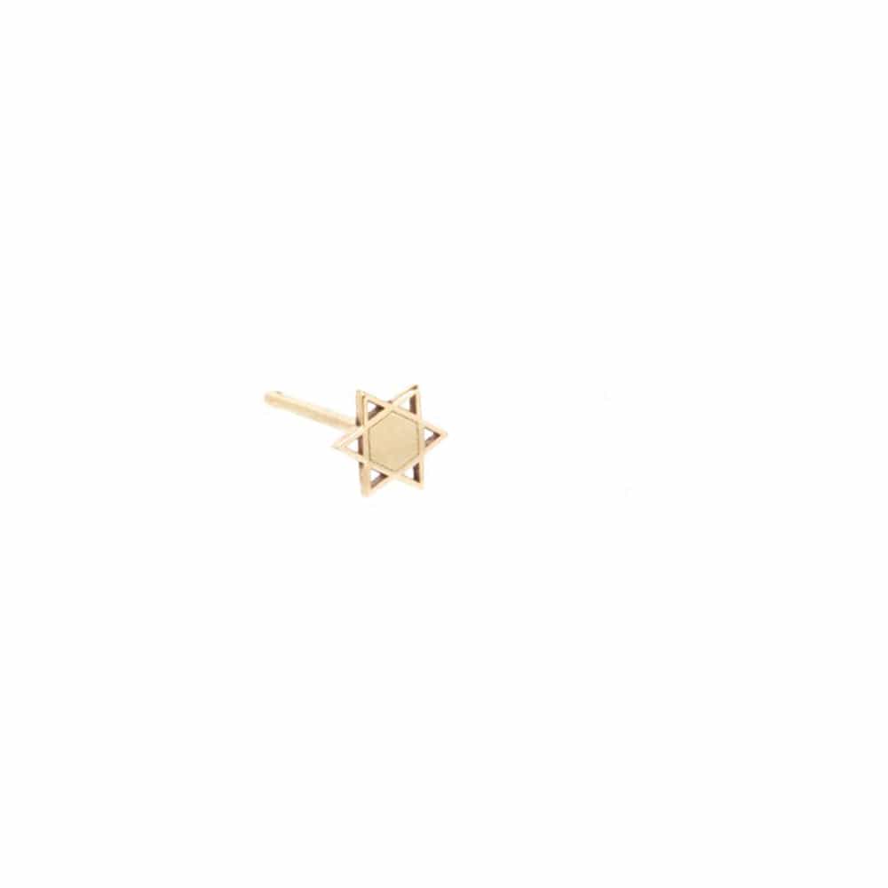 EAR-14K 14k Gold Itty Bitty Star of David Stud Earring