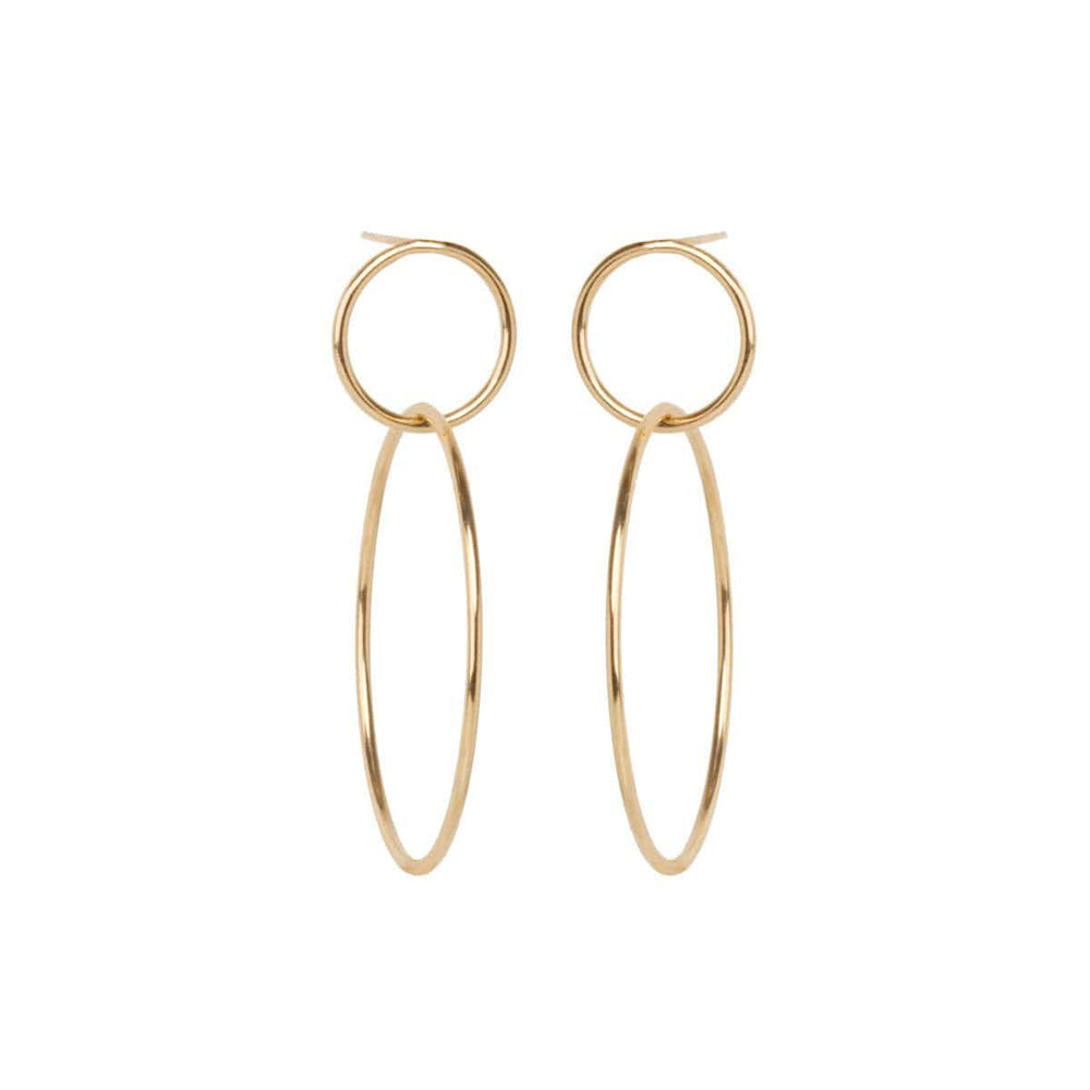 EAR-14K 14K Gold Large Double Circle Hoop Earring