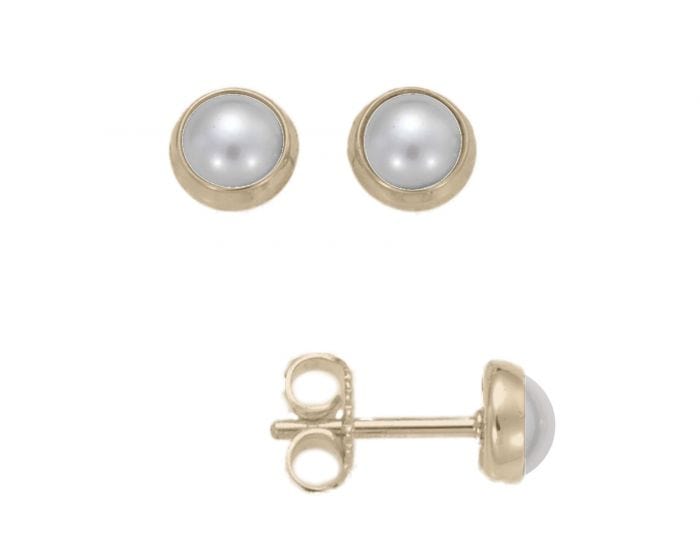 EAR-14K 14k Gold Pearl Button Earrings