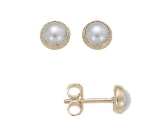 EAR-14K 14k Gold Pearl Button Earrings