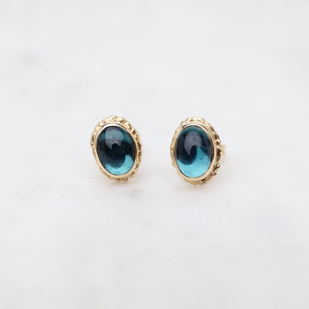 
                      
                        EAR-14K 14K Gold Post Earrings with Oval Smooth Indicolite
                      
                    