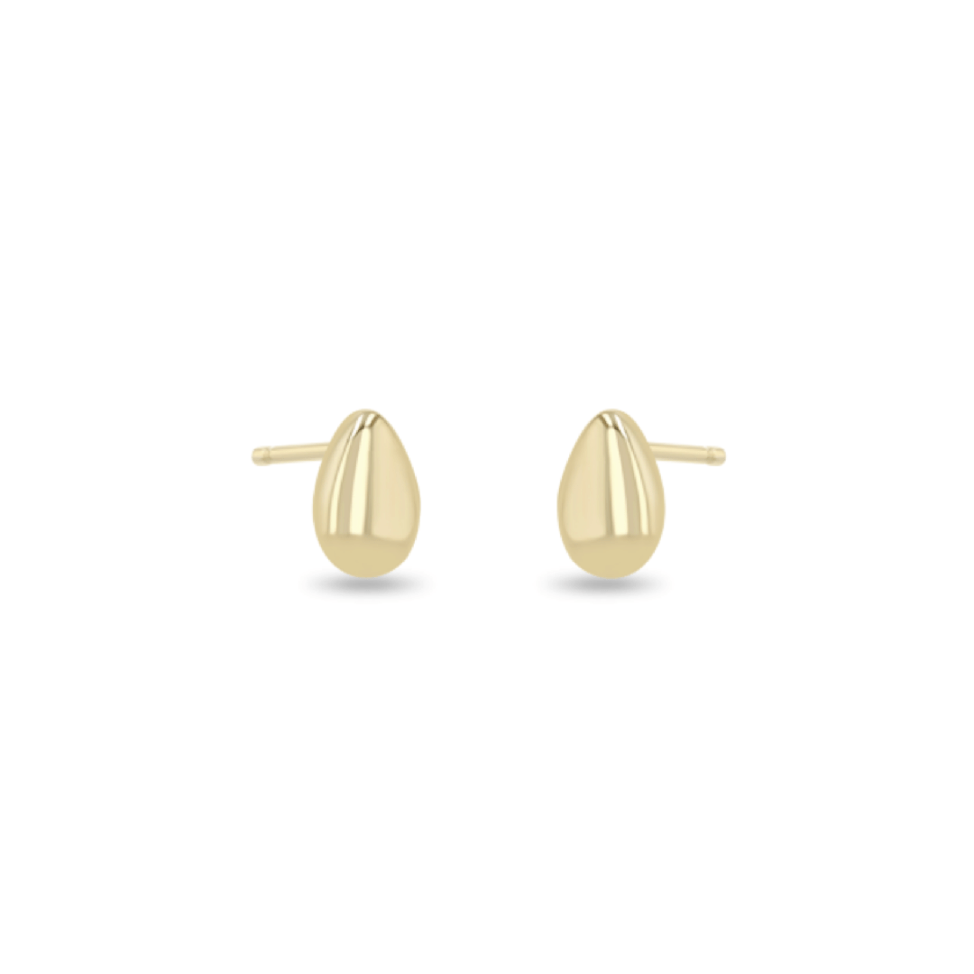 EAR-14K 14K Gold Puffed Teardrop Studs