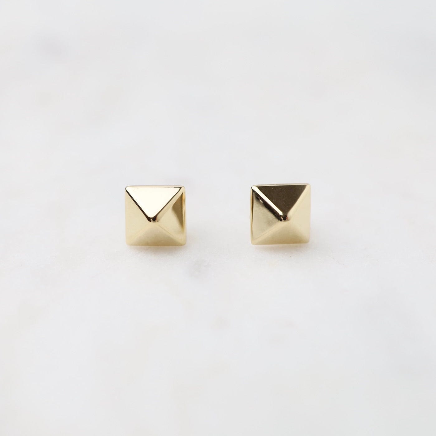 EAR-14K 14K Gold Pyramid Post Earring