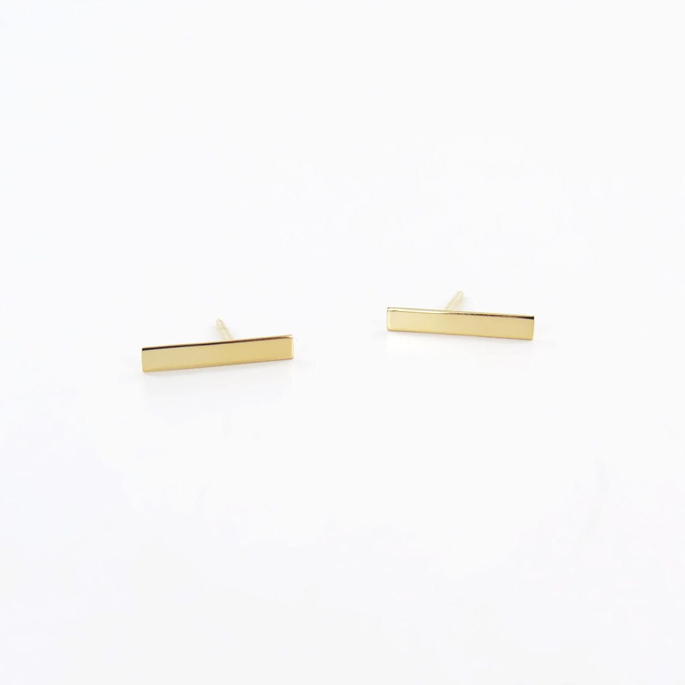 14K Gold Plain Round Disk Post Earrings