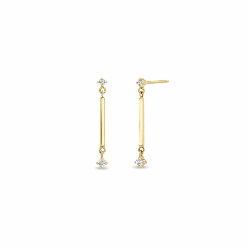 
                      
                        EAR-14K 14k Gold Square Bar Linked Earrings with 2 Graduating Diamonds
                      
                    