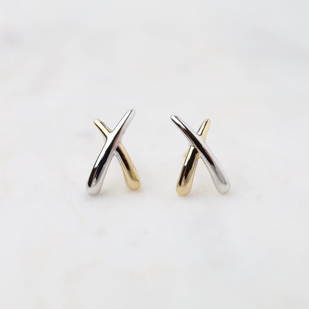 
                      
                        EAR-14K 14K Gold Two Tone Small "X" Post Earring
                      
                    