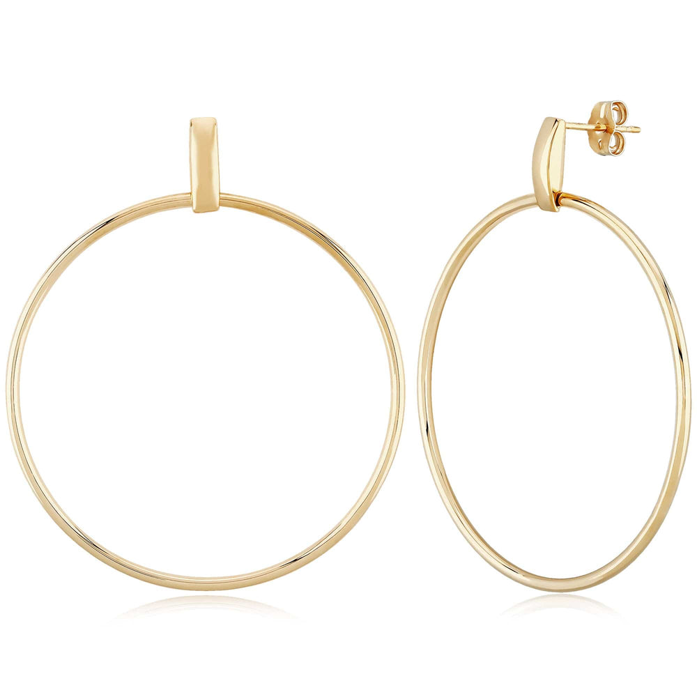 EAR-14K 14k Large Front Facing Drop Hoop on Post